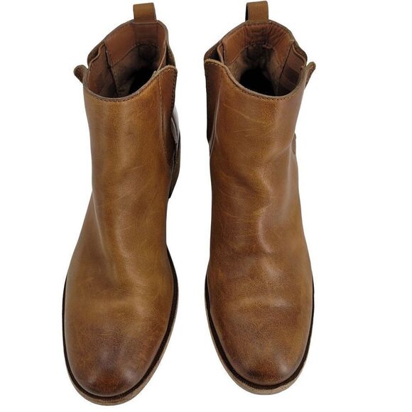 Kork-Ease Mindo Leather Booties 6.5 Brown Chelsea Ankle Pull On Rubber Sole - Picture 2 of 12